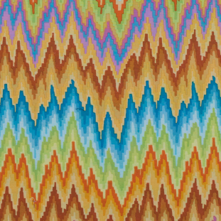 Multi-color Zig-Zag Printed Cotton Woven