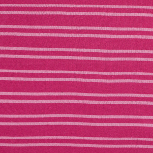 Magenta Striped Cotton Double Knit