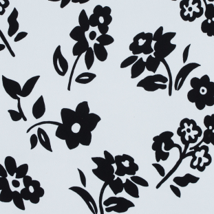 Ralph Lauren White and Black Floral Printed Rayon Woven