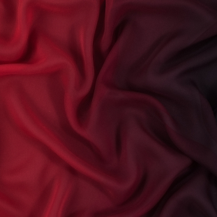 Red and Black Ombre Silk Chiffon