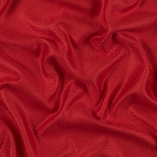 Fiery Red Viscose Batiste with a Woven Off Kilter Chevron Design