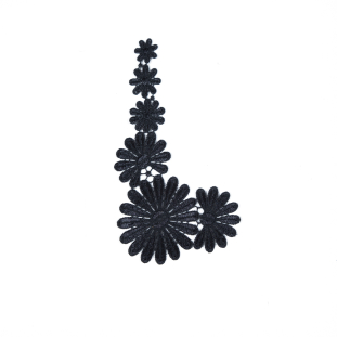 Black Floral Left Side Applique - 6