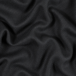 Armani Black and Dark Navy Abstract Wool Woven
