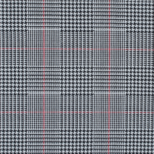 Armani Black and White Glen Plaid Heavy Wool Suiting