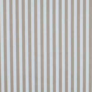 Warm Sand and White Bengal Striped Polyester Twill with Give