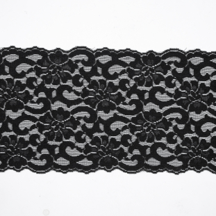 Black Stretch Floral Lace - 6.5