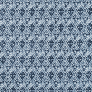 Dusty Blue Diamond Printed Stretch Cotton Twill