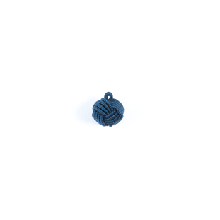 Navy Fabric Knotted Button - 16L/10mm