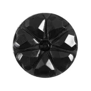 Black Floral Gem Plastic Button - 45L/28mm