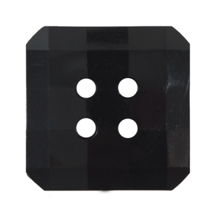 Black Square Bevel Cut Button - 48L/30mm