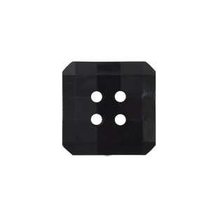 Black Square Bevel Cut Button - 28L/17.5mm