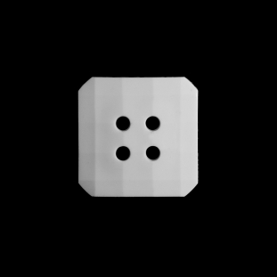 White Square Bevel Cut Button - 28L/17.5mm