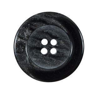 Black and Silver Marbleized Plastic Button - 45L/28mm