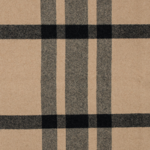 Burberry Beige and Black Plaid Double Faced Cashmere Coating