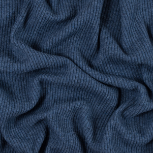 Italian Jean Blue 2x2 Wool Rib Knit