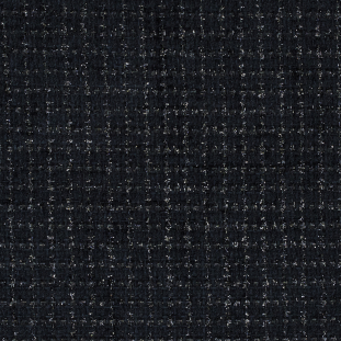 Metallic Black on Black Polyester Tweed