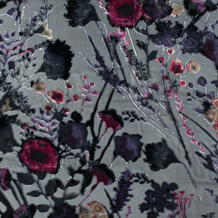 Meadow Floral Printed Silk and Rayon Burnout Velvet