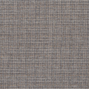 Sepia, White Swan and Sand Glen Plaid Brushed Cotton Suiting