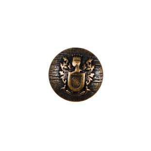 Antique Gold Coat of Arms Crest Metal Button - 22L/14mm