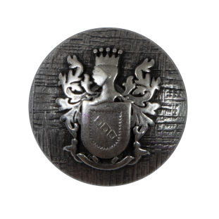 Silver Coat of Arms Crest Metal Button - 45L/28mm