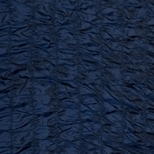 Twilight Blue and Black Iridescent Ruched Polyester Taffeta
