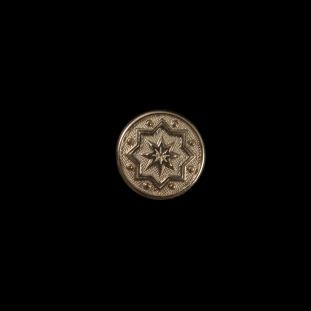 Gold Etched Metal Button - 18L/11mm