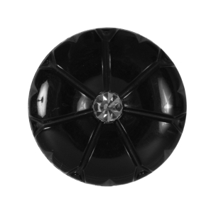 Black Plastic Button with Rhinestone Center - 44L/27mm