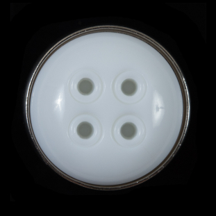 White and Gray Plastic Shank-Back Button - 50L/32mm