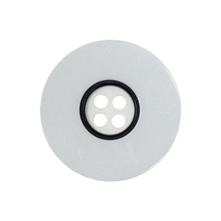 White and Black 4-Hole Plastic Button - 40L/25.5mm