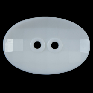 White Bevel Cut Oval Button - 60L/41mm