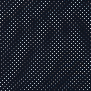 Ralph Lauren Navy and White Polka Dotted Silk Double Georgette