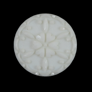 Ivory Textured Floral Shank-Back Button - 45L/28mm