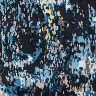 Moonless Night Abstract Printed Silk Charmeuse