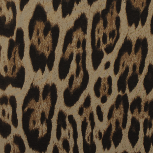 Roberto Cavalli Beige and Brown Jaguar Printed Cotton Jersey