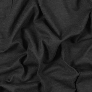 Black Fine Heathered Cotton Jersey