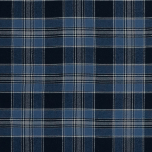 Blue and Gray Plaid Cotton Flannel