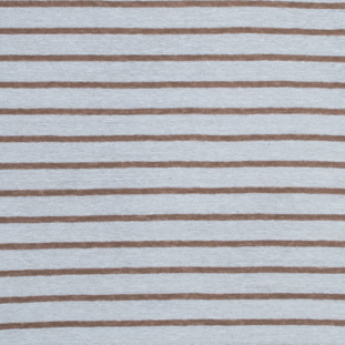 Italian Light Brown and White Pencil Striped Linen Knit