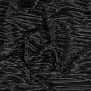 Italian Black Pleated Polyester Woven