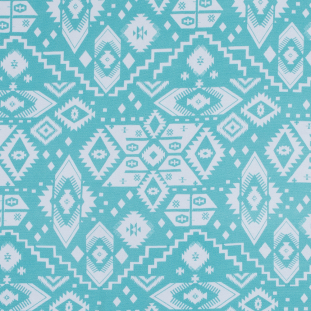 Seafoam and White Tribal Printed Jersey