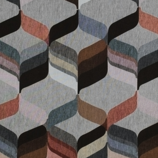 Italian Warm Gray and Brown Geometric Jersey Knit