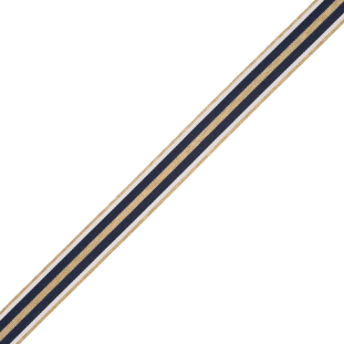 Black Gold Striped Metallic Grosgrain - 0.875