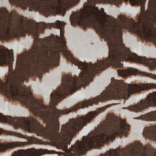 Italian Brown and Ivory Abstract Viscose Jersey