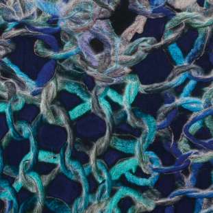 Italian Green, Blue and Purple Abstract Viscose Jersey