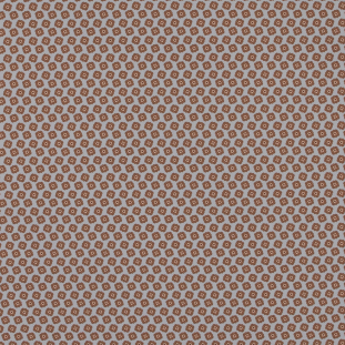 Italian Gray and Brown Floral Digitally Printed Stretch Polyester