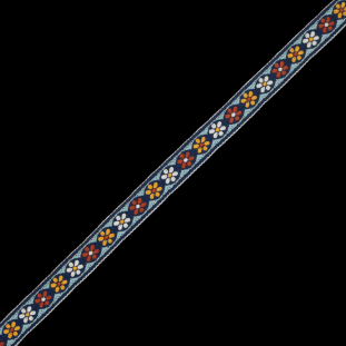 Blue German Jacquard Ribbon - 0.625