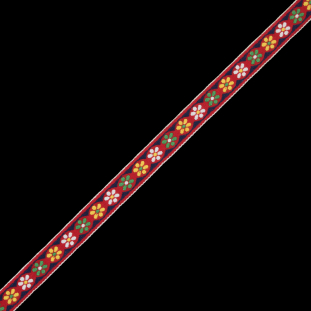 Red German Jacquard Ribbon - 0.625