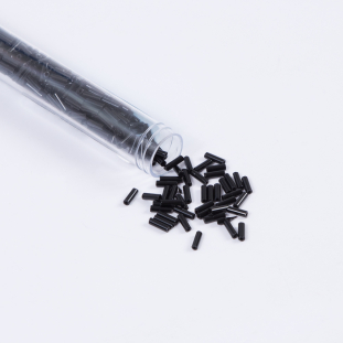 Black Opaque Czech Bugle Seed Beads - Size 3