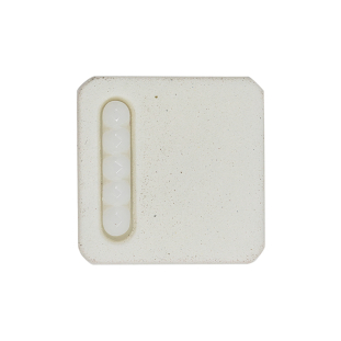 White Square with Molded Decoration 2-Piece Shank Back Plastic Button - 44L/28mm