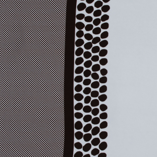 Brown and White Polka-Dot Border Printed Stretch Crepe