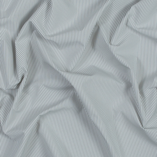 Theory Light Slate and White Striped Polyester Shirting
